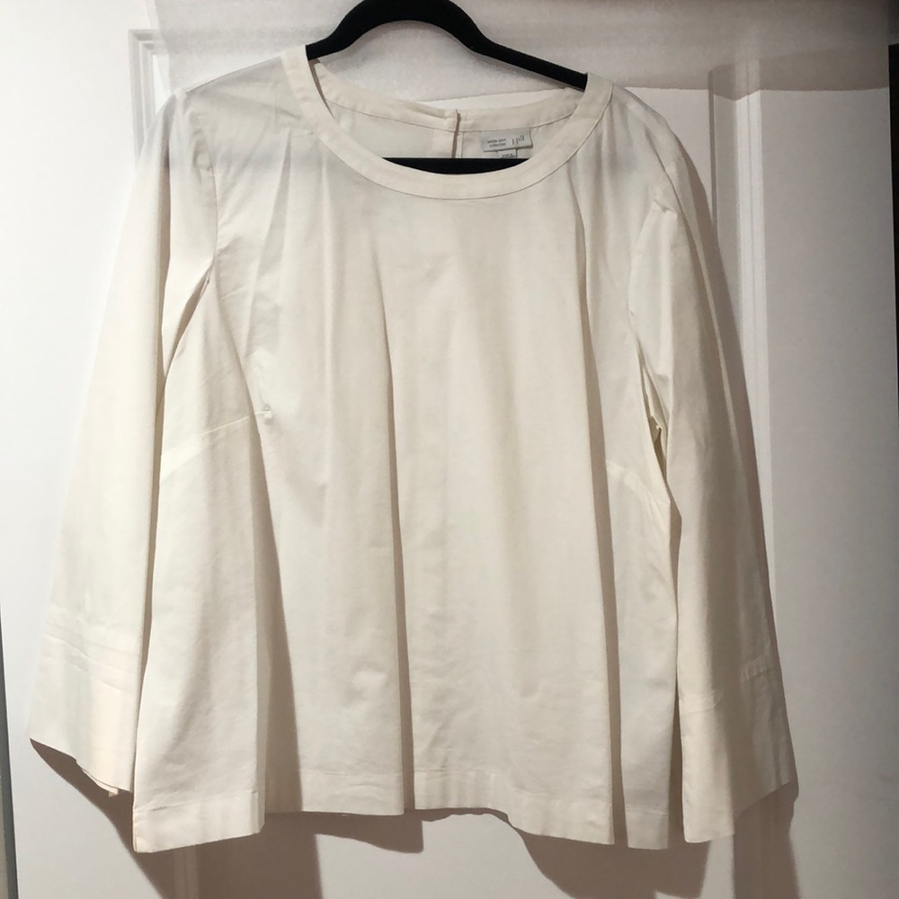 J Jill White Cotton Button Back A line Shirt. Size XL